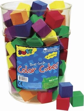 Learning Resources Hands-On Soft Color Cubes, Counting Blocks for Kids, Set of 102, Assorted Colors, Ages 3 