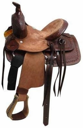 Leather Barrel Racing Western Horse Saddle Handmade Premium Horseback Comfort Riding Trail Equestrian Tooled Carved Horse Sdadles for Horse Riding Size: 10"-18" inches Seat, MOB252