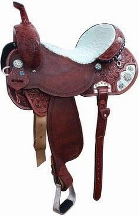Leather Barrel Racing Western Horse Saddle Handmade Premium Horseback Comfort Riding Trail Equestrian Tooled Carved Horse Sdadles for Horse Riding Size: 10"-18" inches Seat, MOB260