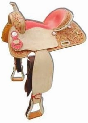 Leather Barrel Racing Western Horse Saddle Handmade Premium Horseback Comfort Riding Trail Equestrian Tooled Carved Horse Sdadles for Horse Riding Size: 10"-18" inches Seat, MOB264