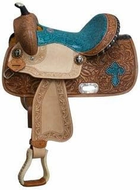 Leather Barrel Racing Western Horse Saddle Handmade Premium Horseback Comfort Riding Trail Equestrian Tooled Carved Horse Sdadles for Horse Riding Size: 10"-18" inches Seat, MOB269