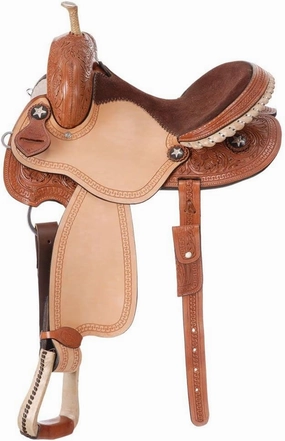 Leather Barrel Racing Western Horse Saddle Handmade Premium Horseback Comfort Riding Trail Equestrian Tooled Carved Horse Sdadles for Horse Riding Size: 10"-18" inches Seat, MOB291