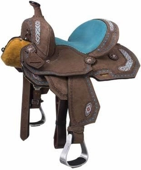 Leather Barrel Racing Western Horse Saddle Handmade Premium Horseback Comfort Riding Trail Equestrian Tooled Carved Horse Sdadles for Horse Riding Size: 10"-18" inches Seat, MOB301