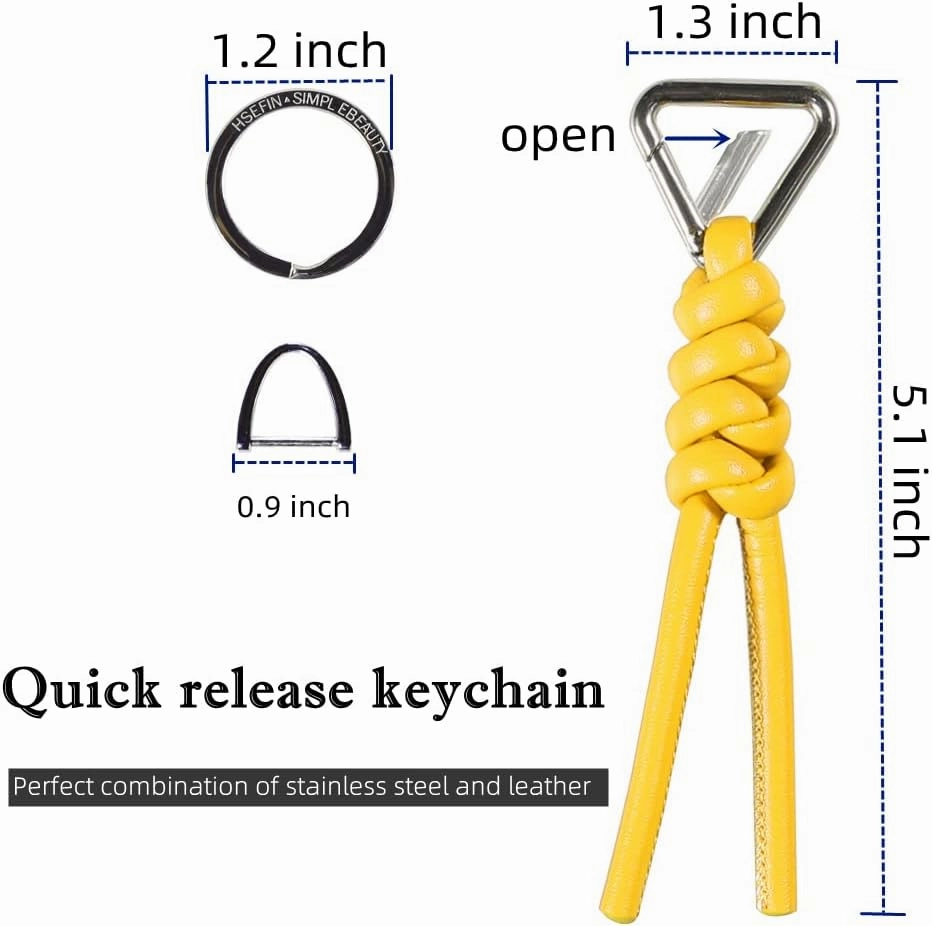 Leather Key Chain Car Universal Unisex Key Chain with Removable Triangle Open Key Ring