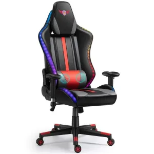 LED Light Ergonomic Gaming Chair Massage Racing Gaming Chair