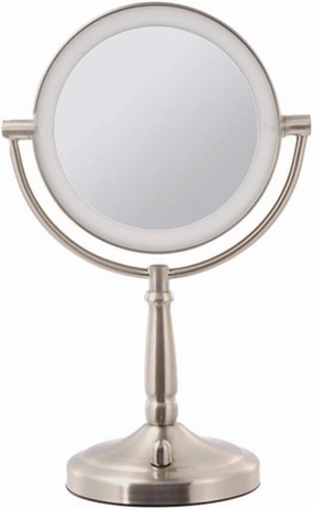 Led Makeup Mirror Lights 3X Magnifying Double-Sided Mirrors LED Vanity Mirror with Light Adjustable Switch (Color : C Size : 43 * 23cm) (Bronze 43 * 23cm)