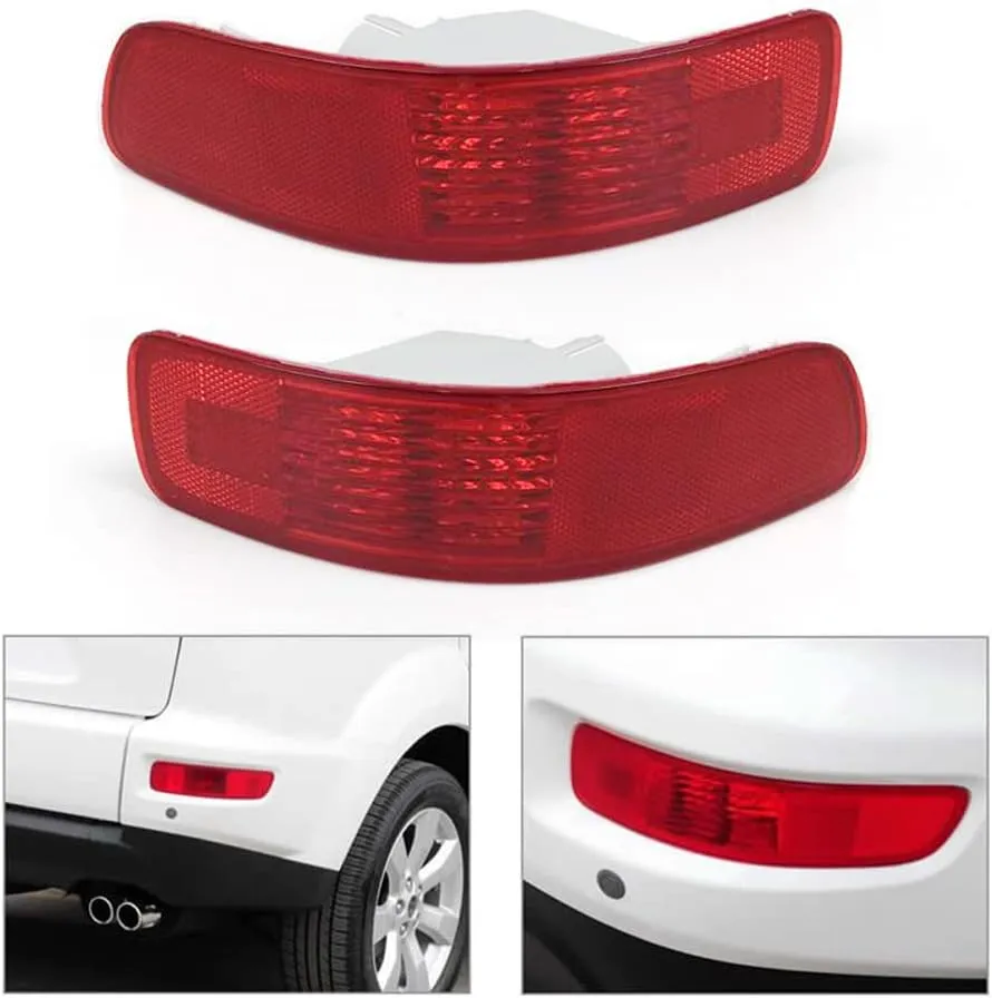 Left&Right Rear Bumper Reflector Light Lamp For Mitsubishi Outlander 2007-2012 w/Bulbs 8352A005, 8355A004