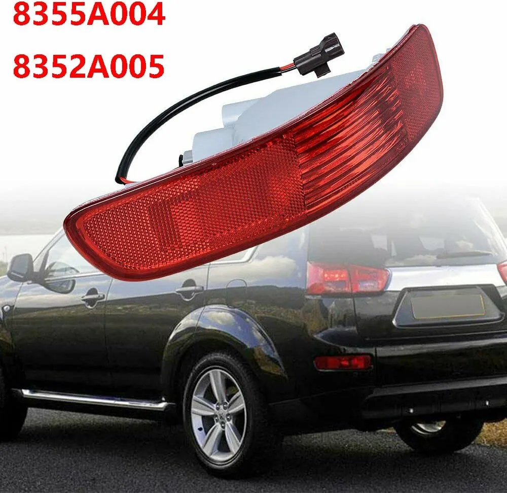 Left&Right Rear Bumper Reflector Light Lamp For Mitsubishi Outlander 2007-2012 w/Bulbs 8352A005, 8355A004