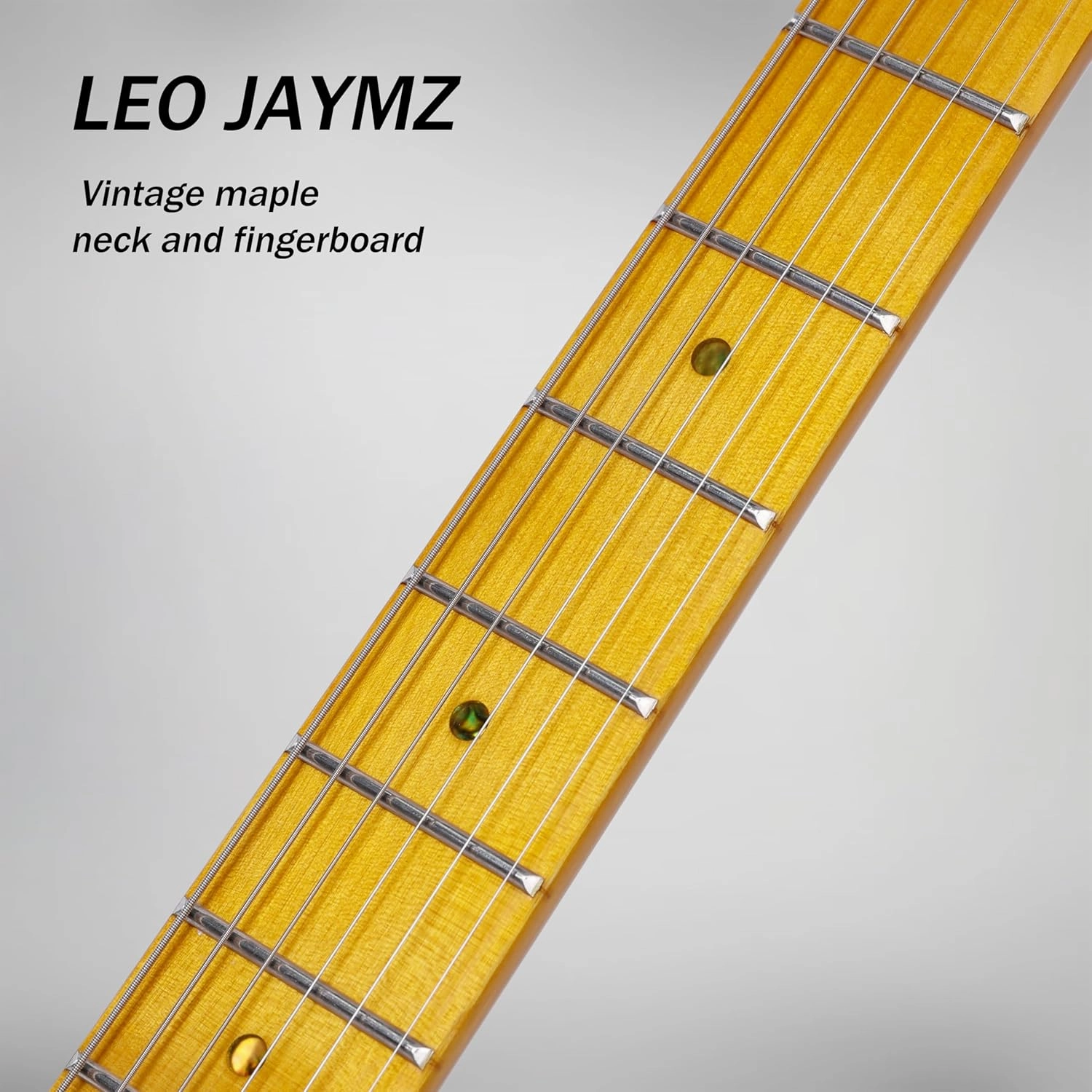 Leo Jaymz TL Style Electric Guitar with Flame Maple Top - High Gloss Mahogany Body and Hard Maple Neck - High Transparent Acrylic Pickguard (Transparent Blue Burst, Deluxe)
