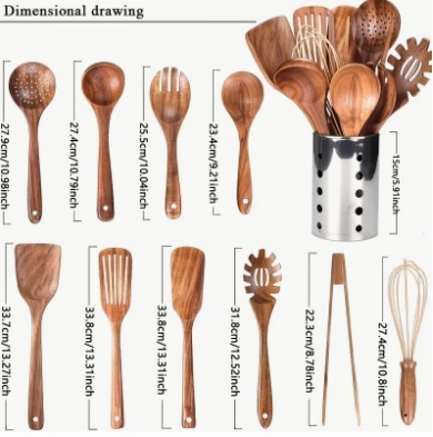 Let's Cook Natural Wooden Utensil Set