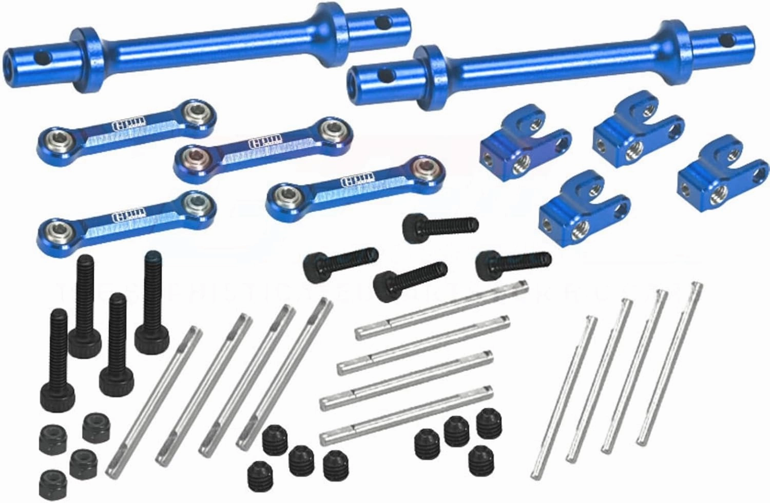 Levigo Aluminum RC Front Rear Anti-roll Bar Set Compatible with LOSI 1/18 Mini LMT 4X4 Brushed Monster Truck RTR-LOS01026, RC Upgrade Parts Anti-Sway Bar Kits, Blue