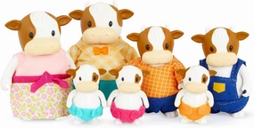 Li'l Woodzeez – The FitzMoo Cow Family – Non-Flocked – Set of 7 Collectible Posable Cow Figures – Pretend Play Doll Figures – Gift Toy for Kids Age 3 