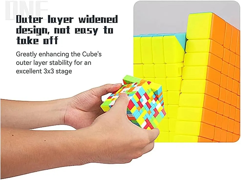 LiangCuber QY Speed Cube 9x9 Stickerless 75MM 9x9x9 Puzzle Cube Magic(2021 Version)