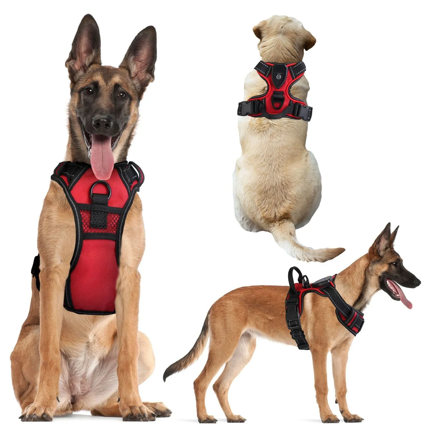 Light Up Dog Harness Rechargeable LED Dog Harness for Small/Medium/Large Dogs