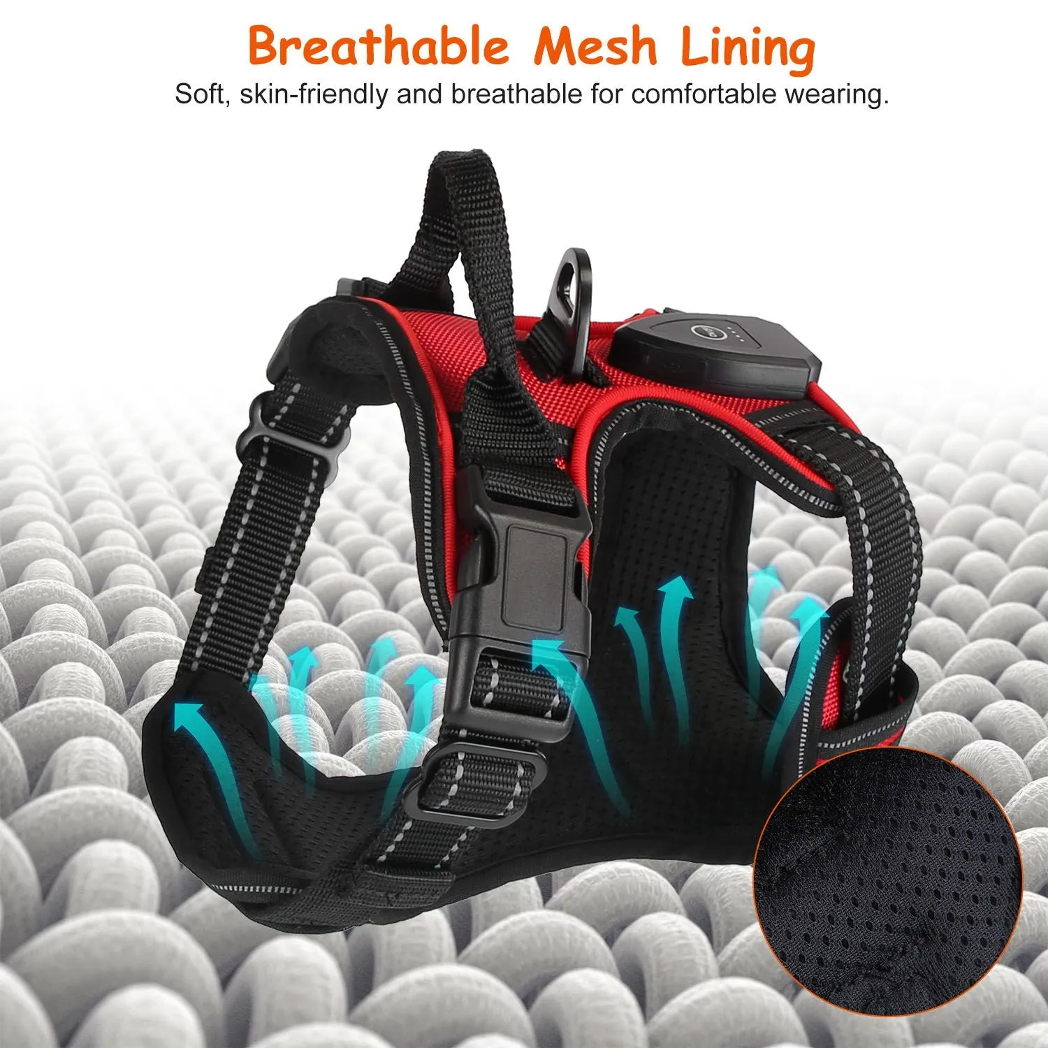 Light Up Dog Harness Rechargeable LED Dog Harness for Small/Medium/Large Dogs