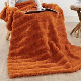 Line Drawing Faux Fur Throw Blanket
