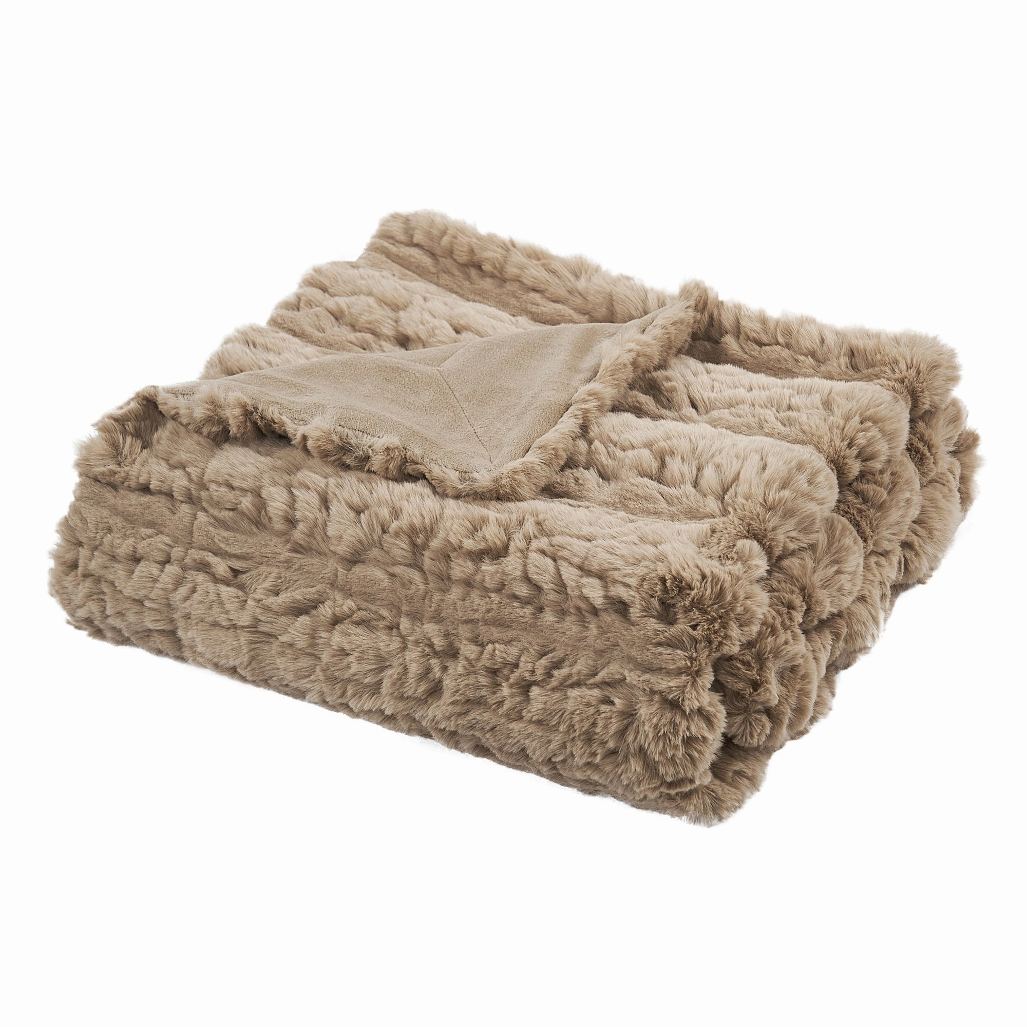 Line Drawing Faux Fur Throw Blanket