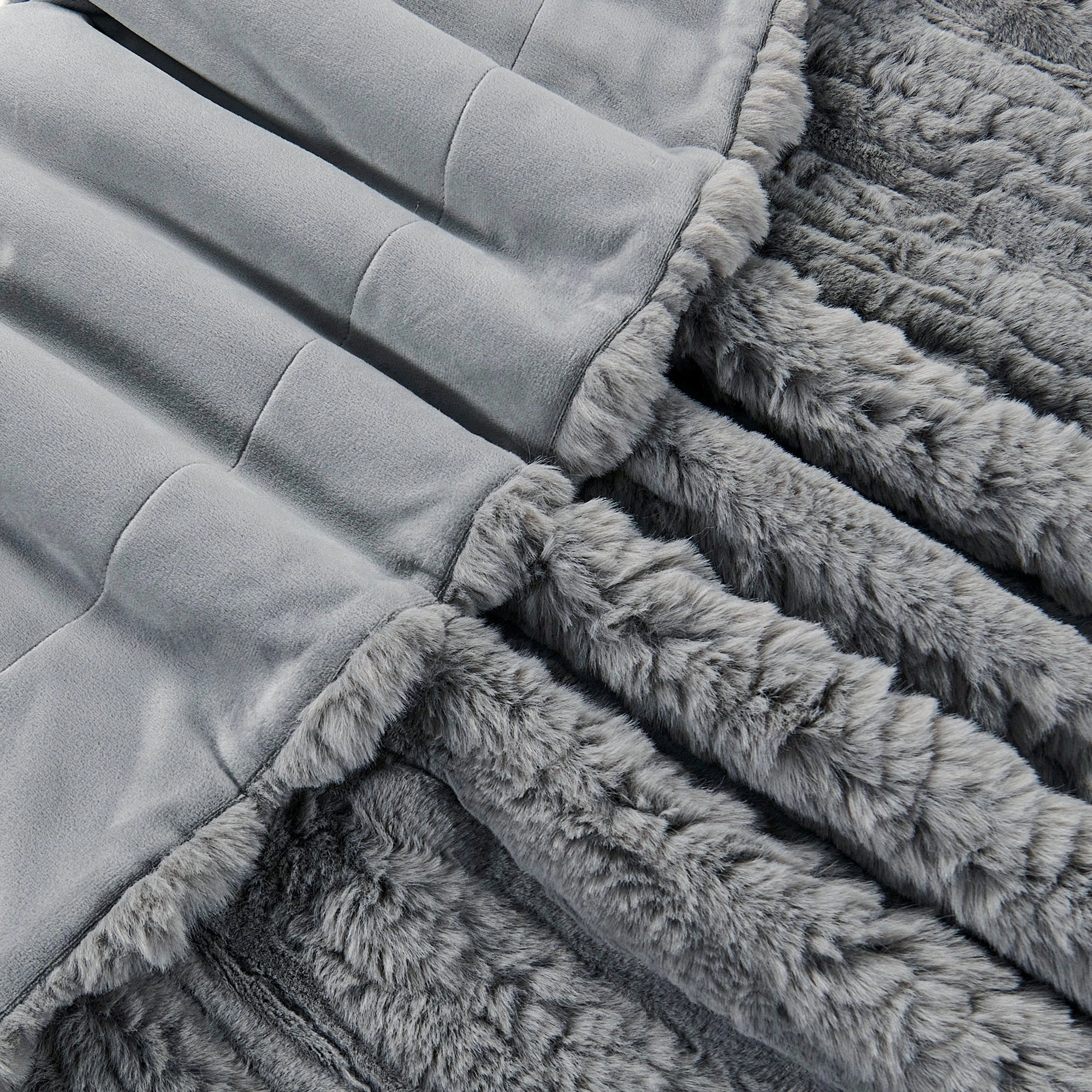 Line Drawing Faux Fur Throw Blanket
