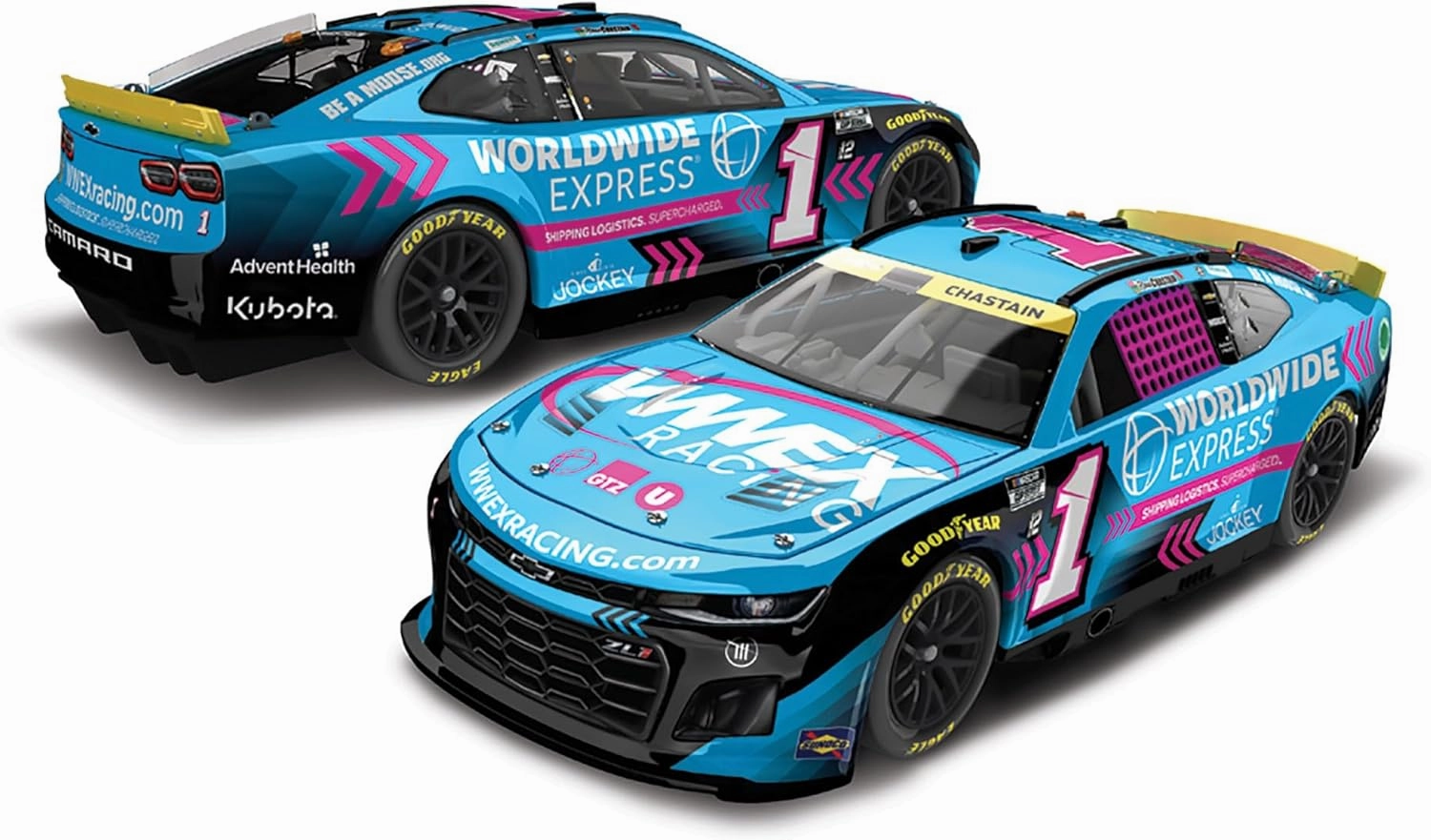 Lionel Racing Ross Chastain 2023 Worldwide Express Pink 1:24 Scale ARC Diecast Car