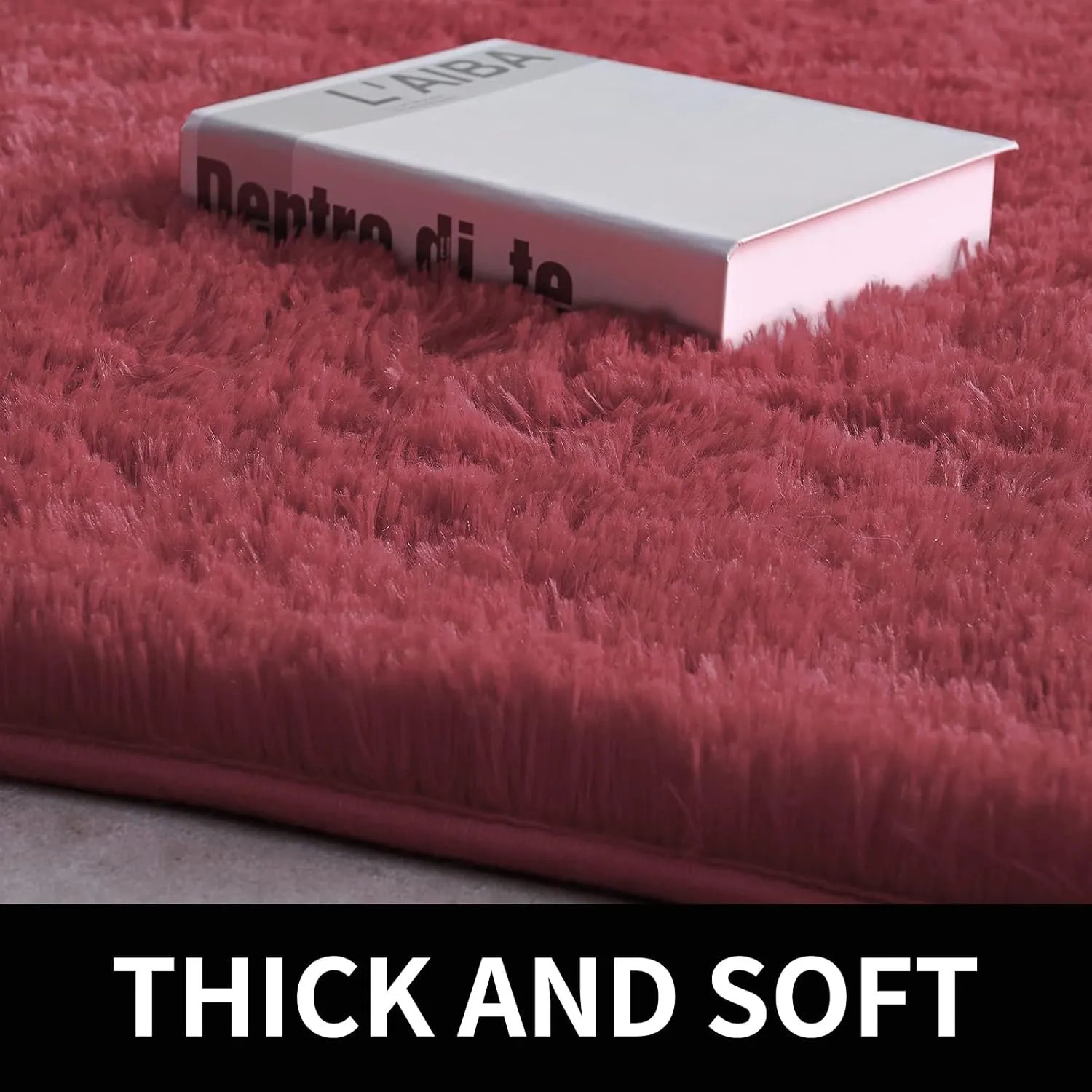 LOCHAS Ultra Soft Indoor Modern Area Rugs Fluffy Living Room Carpets for Children Bedroom Home Decor Nursery Rug 3x5 Feet, Burgundy