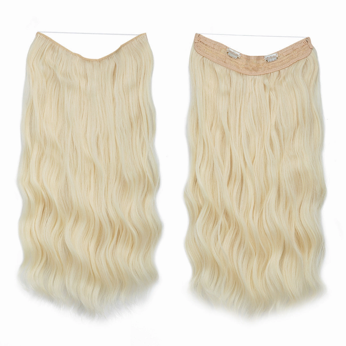 Long Wave Curly Fluffy Wigs One Piece Fishing Line 20inch Hair Extensions