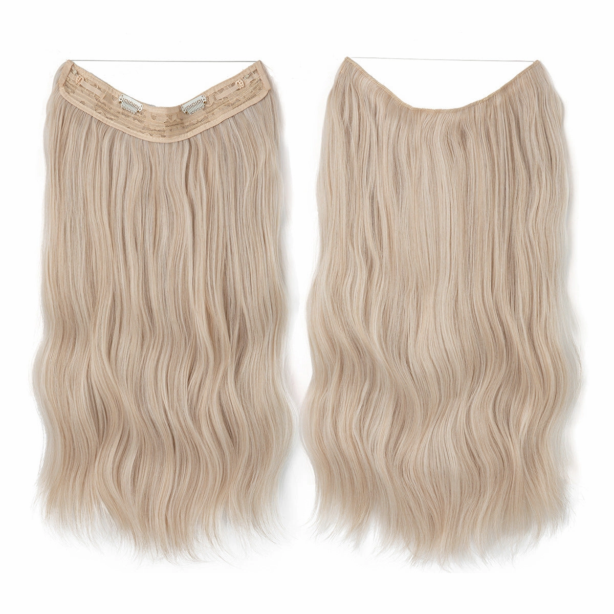 Long Wave Curly Fluffy Wigs One Piece Fishing Line 20inch Hair Extensions
