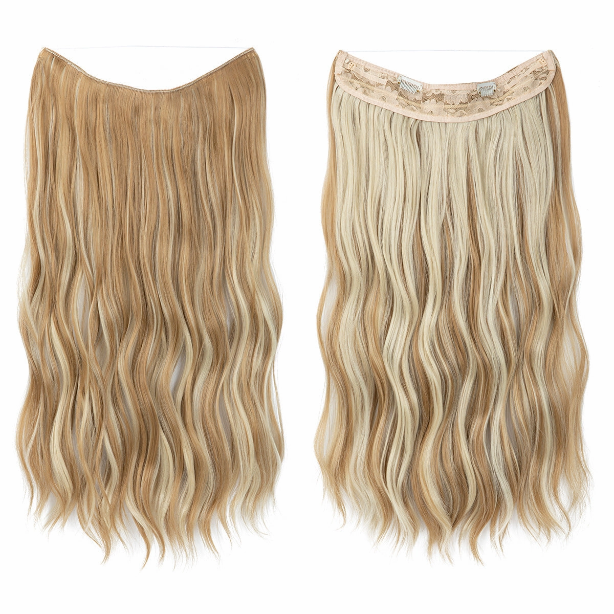 Long Wave Curly Fluffy Wigs One Piece Fishing Line 20inch Hair Extensions