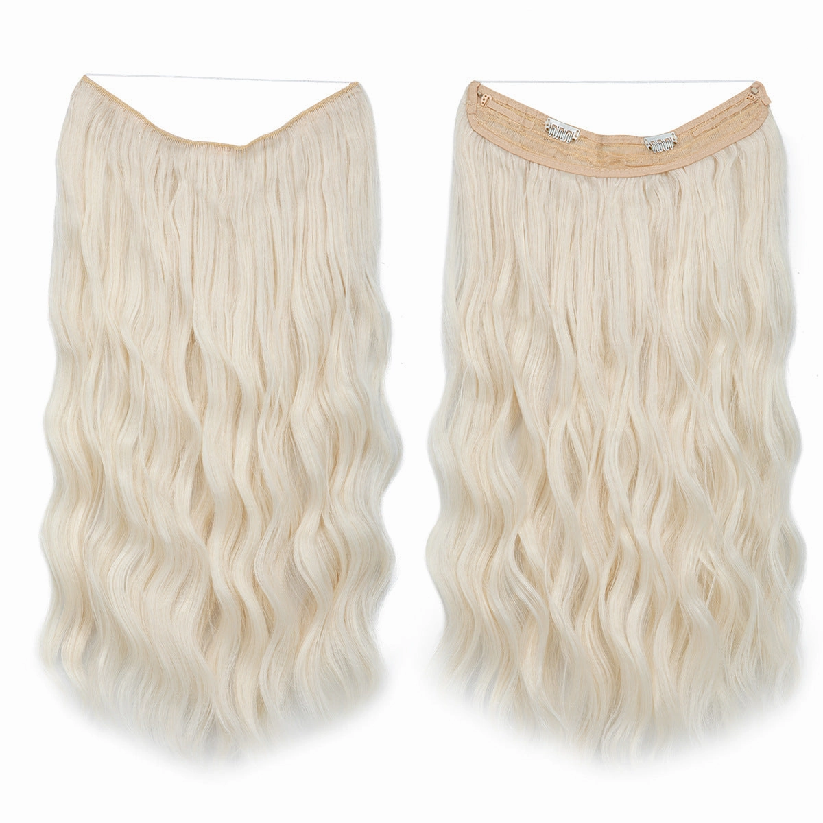 Long Wave Curly Fluffy Wigs One Piece Fishing Line 20inch Hair Extensions
