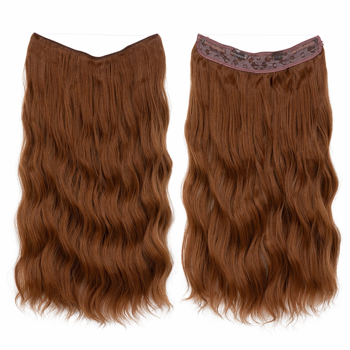 Long Wave Curly Fluffy Wigs One Piece Fishing Line 20inch Hair Extensions