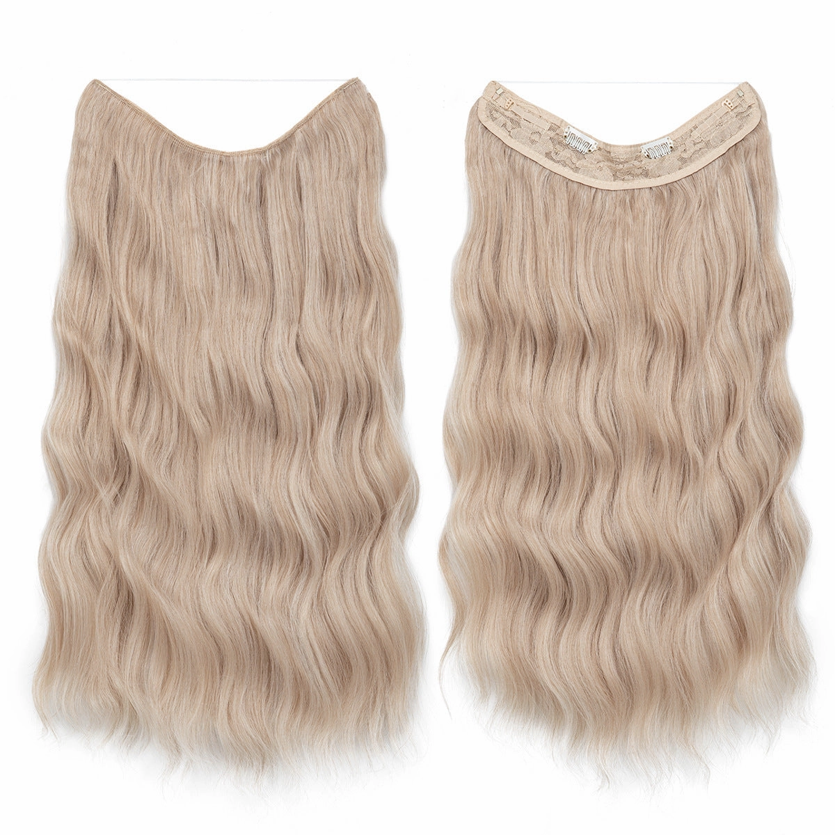 Long Wave Curly Fluffy Wigs One Piece Fishing Line 20inch Hair Extensions