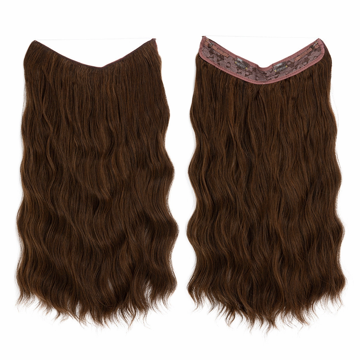 Long Wave Curly Fluffy Wigs One Piece Fishing Line 20inch Hair Extensions