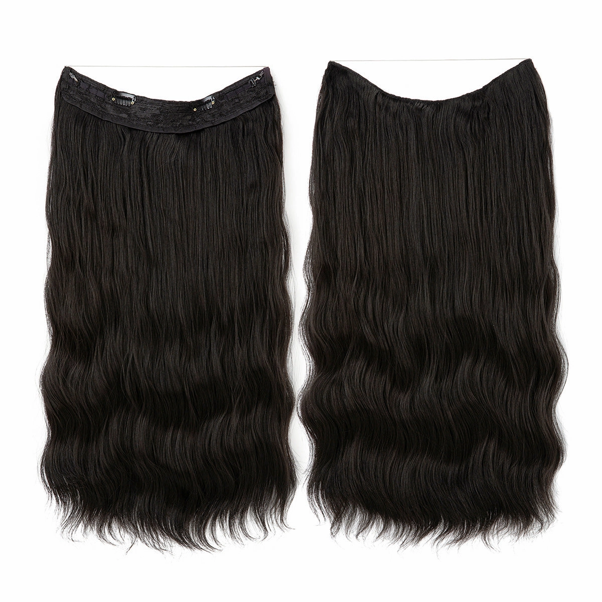 Long Wave Curly Fluffy Wigs One Piece Fishing Line 20inch Hair Extensions