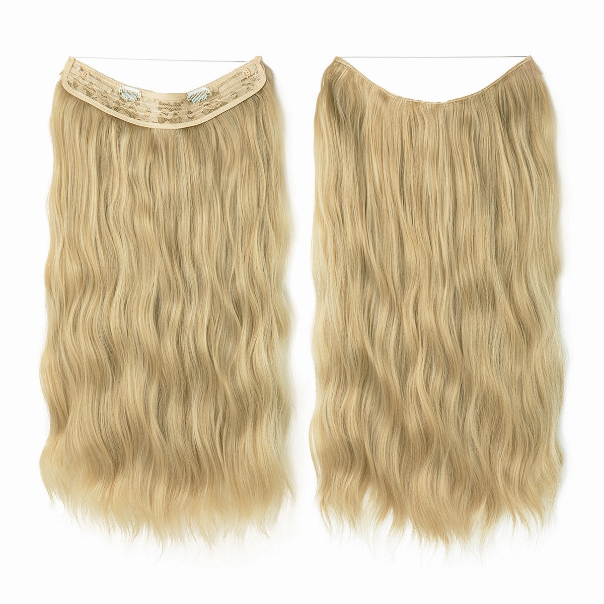 Long Wave Curly Fluffy Wigs One Piece Fishing Line 20inch Hair Extensions