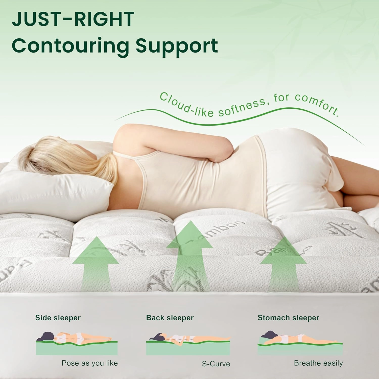 Love's cabin Queen Mattress Topper, Rayon Derived from Bamboo, 900 GSM Breathable Mattress Topper Pad, Thick Pillow Top Mattress Pad with Stretches up 8"-20" Deep Pocket(60"x80")