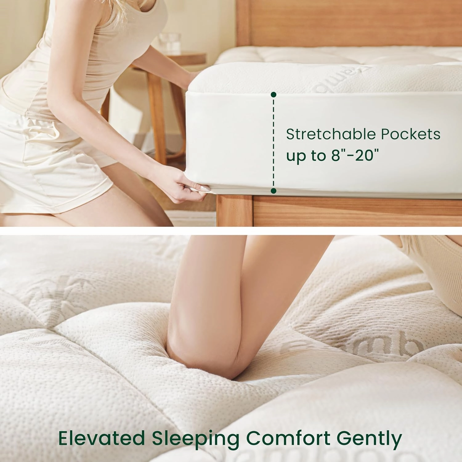 Love's cabin Queen Mattress Topper, Rayon Derived from Bamboo, 900 GSM Breathable Mattress Topper Pad, Thick Pillow Top Mattress Pad with Stretches up 8"-20" Deep Pocket(60"x80")