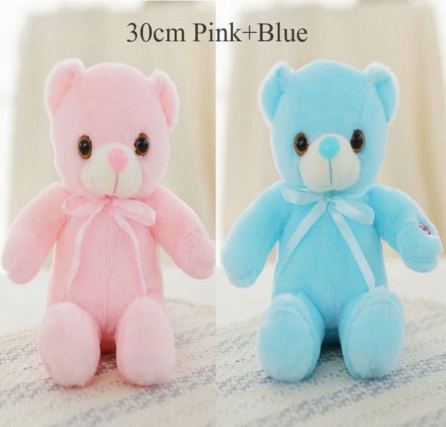 Luminous 30/50/80cm Creative Light Up LED Teddy Bear Stuffed Animal Plush Toy Colorful Glowing Teddy Bear Christmas Gift for Kid