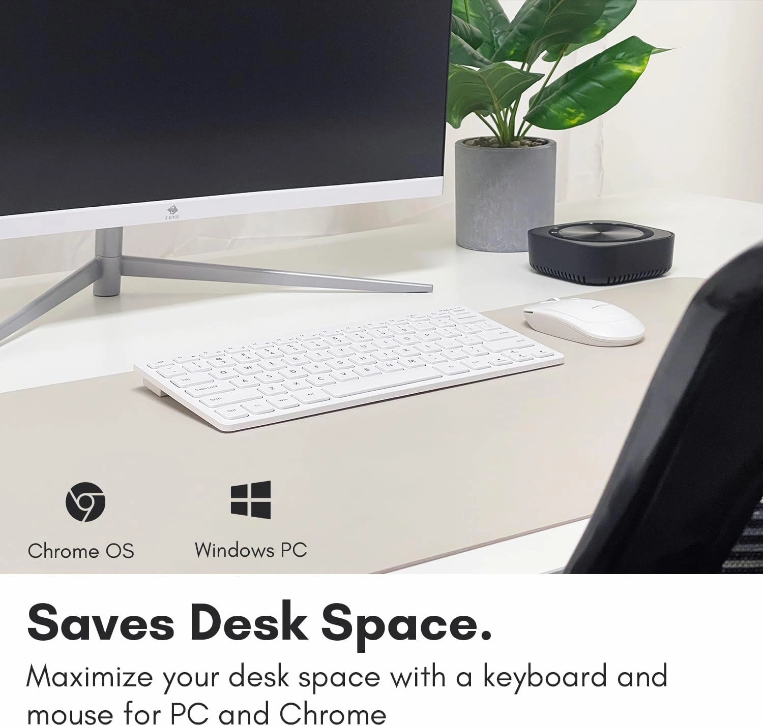 Macally Small Wireless Keyboard and Mouse Combo - Essential Work Duo - 2.4G White Keyboard and Mouse Wireless - 78 Key Quiet Cordless Mouse and Keyboard Combo with Mini Body and Quiet Click