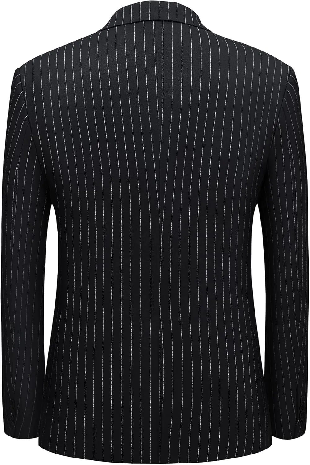 MAGE MALE Men’s Pinstripe 3 Piece Suit Slim Fit Elegant Single Breasted Business Wedding Party Blazer Vest& Pants Set
