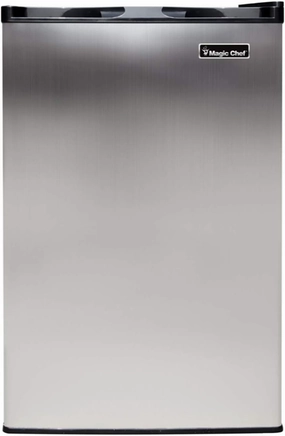 Magic Chef Compact Mini Freezer for Bedroom, Garage, Office, and More with Manual Defrost Function and Recessed Door Handle, Silver