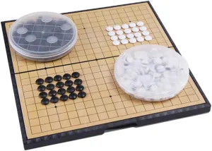Magnetic 19x19 Go Game Set - 11-Inch Folding Board with 361 Magnetic Stones - Portable Travel Go Set for 2 Players, Ages 12 