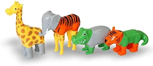 Magnetic Mix or Match Jungle Animals Toy Play Set, 16 Pieces