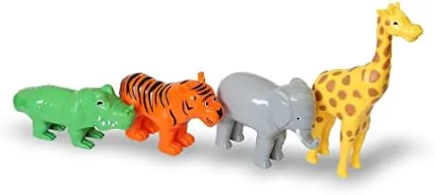 Magnetic Mix or Match Jungle Animals Toy Play Set, 16 Pieces