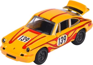 Majorette - Porsche Motorsport Deluxe 911 Carrera RS 2.7 in Yellow - Model Car (7.5 cm) from the Porsche Deluxe Car Edition with Collection Box, Toy Car for Children from 3 Years