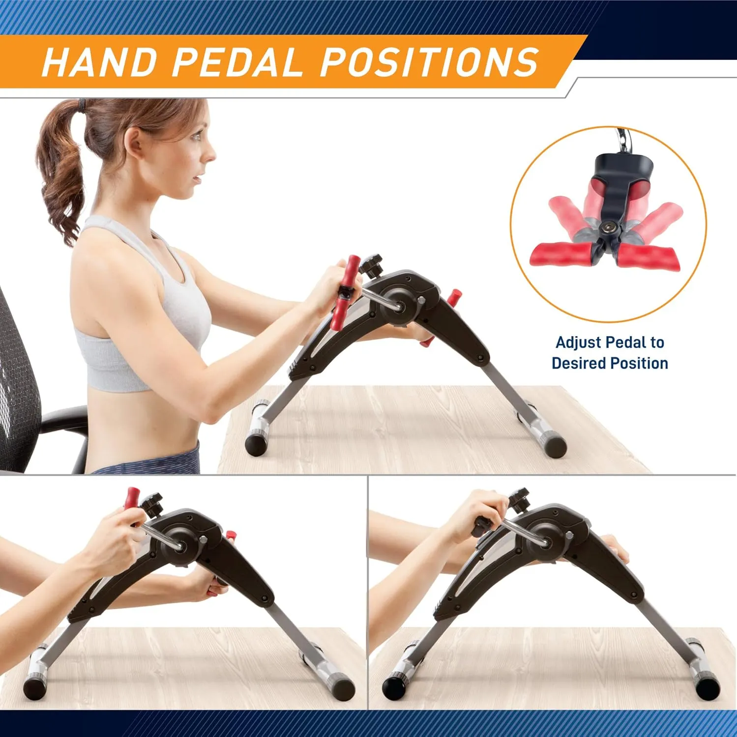 Marcy Portable Mini Magnetic Cardio Cycle Under Desk Bike Pedal Exerciser for Home Gym and Office NS-914