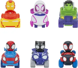 Marvel Spidey and His Amazing Friends 6 Pack - Six 2-Inch Amazing Mini Vehicles - Toys Featuring Your Friendly Neighborhood Spideys - Amazon Exclusive