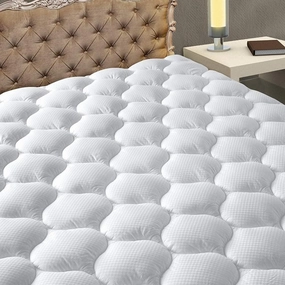 MATBEBY Cooling Full XL Mattress Pad - 21 Inch Deep Stretch - White