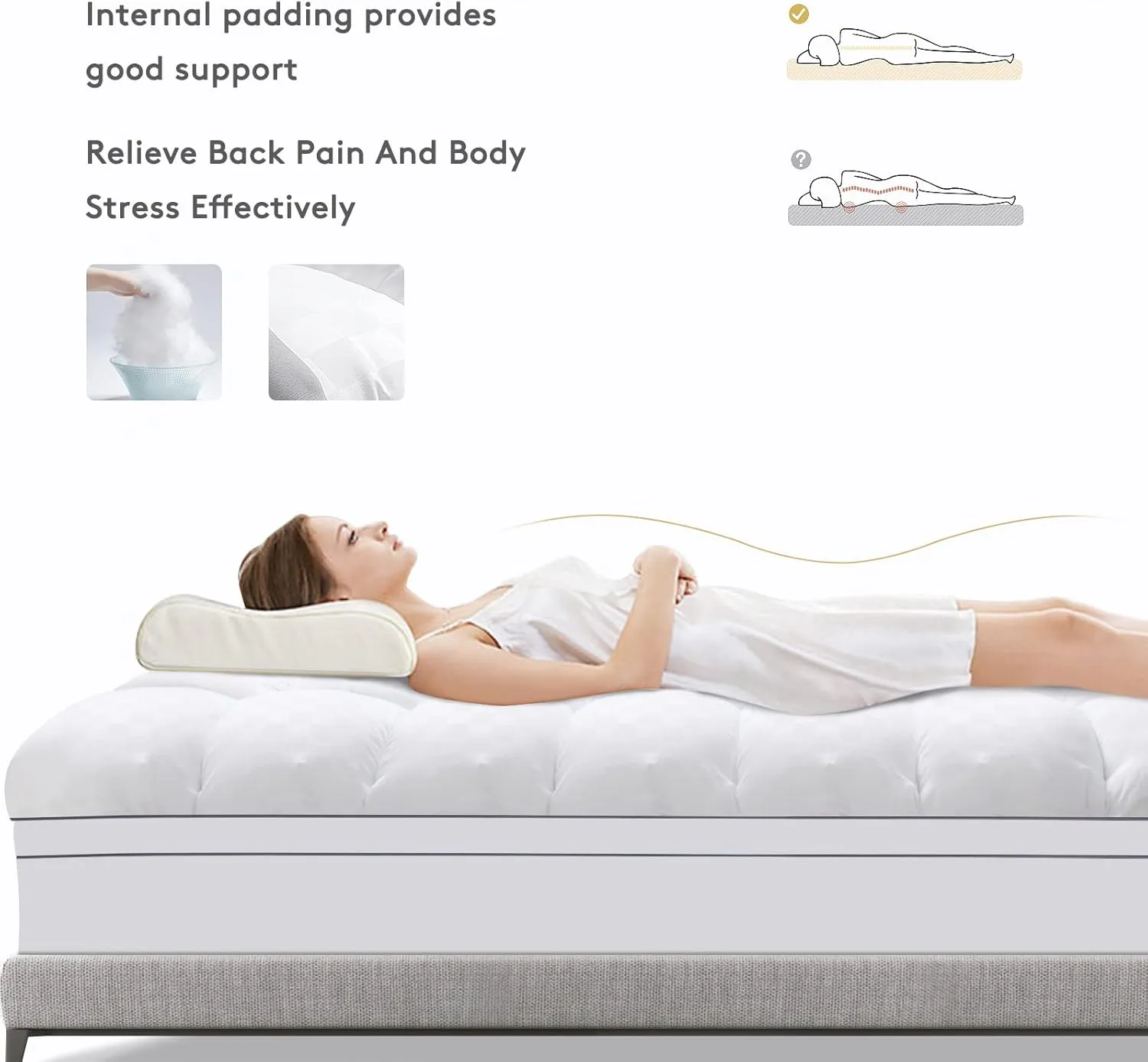 Mattress Topper Full,Extra Thick Mattress Pad Cover for Back Pain,Cooling Mattress Protector with 8-21 Inch Deep Pocket,Overfilled Down Alternative Filling