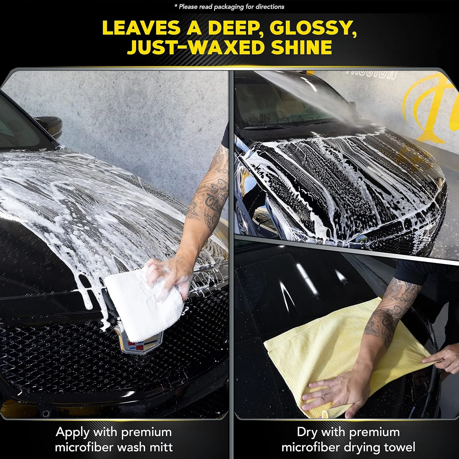 Meguiar's Ultimate Wash and Wax, Car Wash and Wax Cleans and Shines in One Step, Wash, Shine, and Protect with an Enhanced pH Neutral Car Paint Cleaner, 1 Gallon