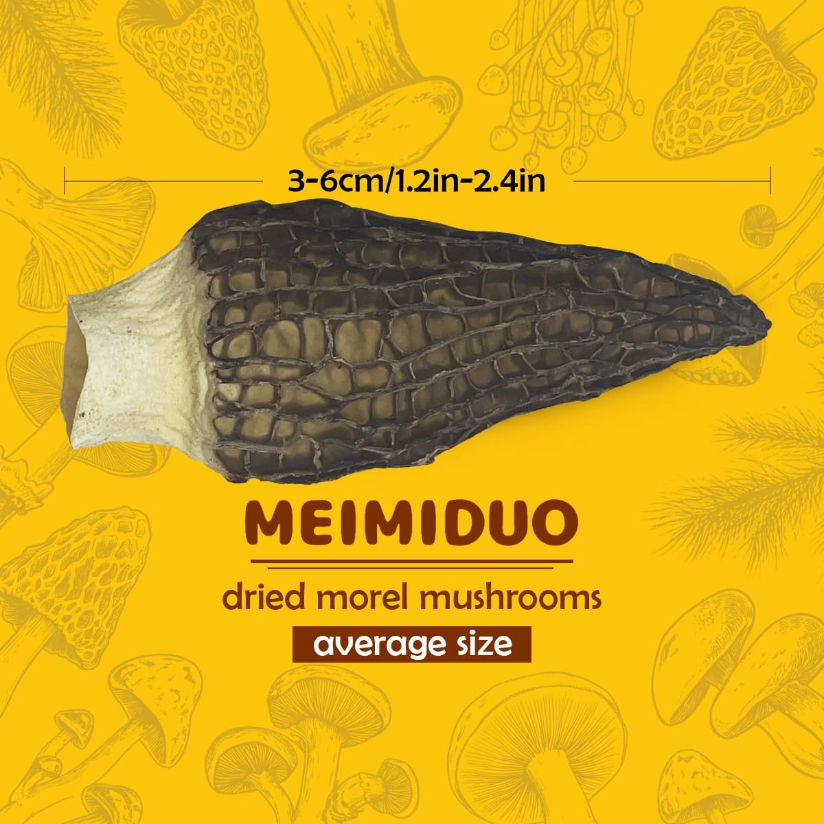 MEIMIDUO 2.8 Oz Delicious Grade AAA Dried Morel Mushrooms for Cooking, Ketone Friendly, Gluten-Free, Fat-Free, Sugar-Free, No additives, Healthy, Nutritious & Umami Morel Mushrooms
