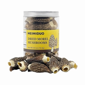 MEIMIDUO 2.8 Oz Delicious Grade AAA Dried Morel Mushrooms for Cooking, Ketone Friendly, Gluten-Free, Fat-Free, Sugar-Free, No additives, Healthy, Nutritious & Umami Morel Mushrooms